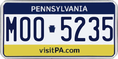 PA license plate MOO5235