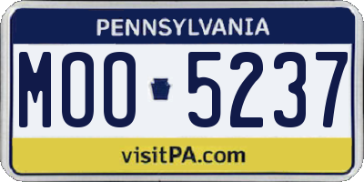 PA license plate MOO5237