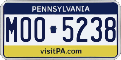PA license plate MOO5238