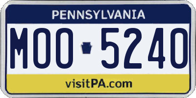 PA license plate MOO5240
