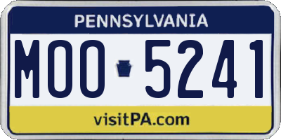 PA license plate MOO5241