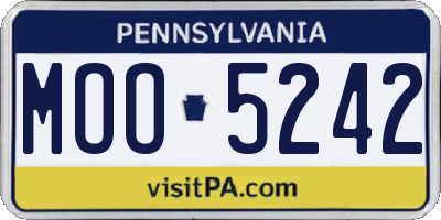 PA license plate MOO5242