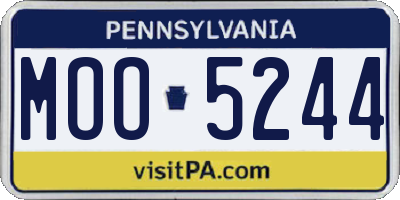 PA license plate MOO5244