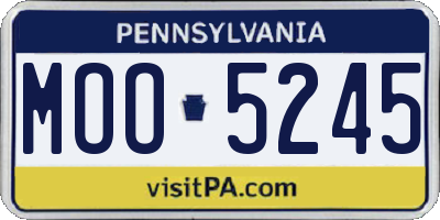 PA license plate MOO5245