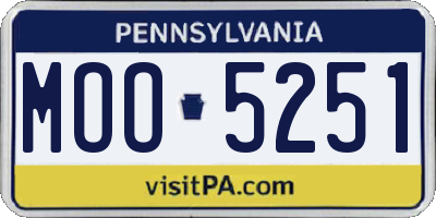 PA license plate MOO5251