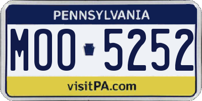 PA license plate MOO5252