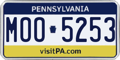 PA license plate MOO5253