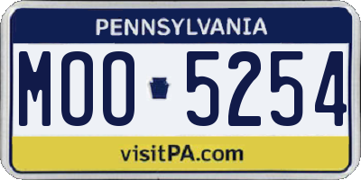 PA license plate MOO5254