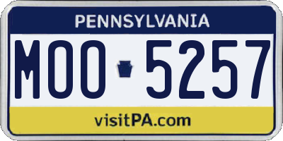 PA license plate MOO5257