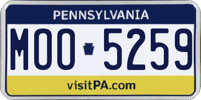 PA license plate MOO5259