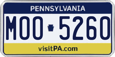 PA license plate MOO5260