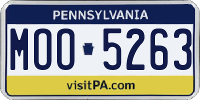 PA license plate MOO5263
