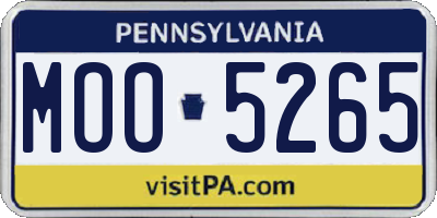 PA license plate MOO5265
