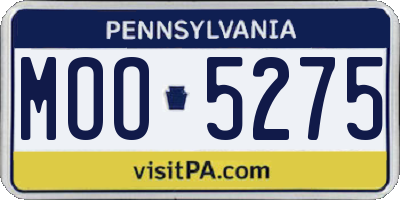 PA license plate MOO5275