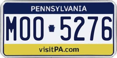 PA license plate MOO5276