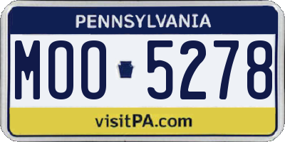PA license plate MOO5278