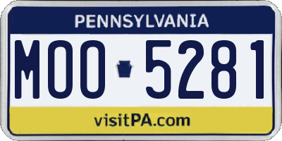 PA license plate MOO5281