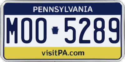 PA license plate MOO5289