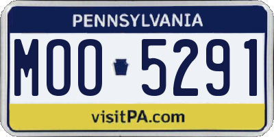 PA license plate MOO5291