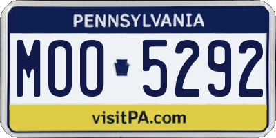 PA license plate MOO5292