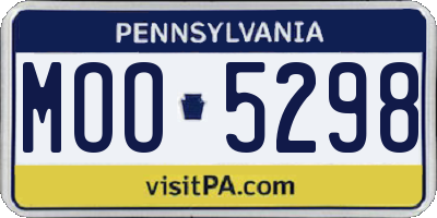 PA license plate MOO5298