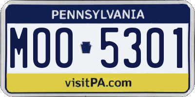 PA license plate MOO5301