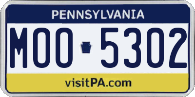 PA license plate MOO5302