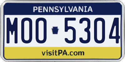 PA license plate MOO5304