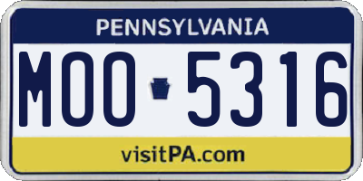 PA license plate MOO5316