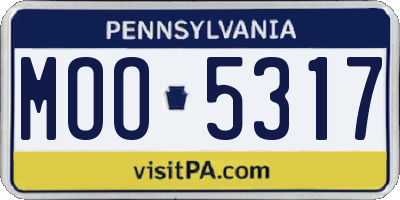 PA license plate MOO5317