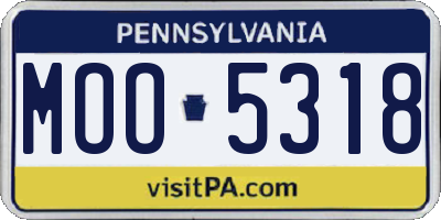 PA license plate MOO5318