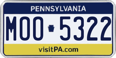 PA license plate MOO5322