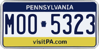 PA license plate MOO5323