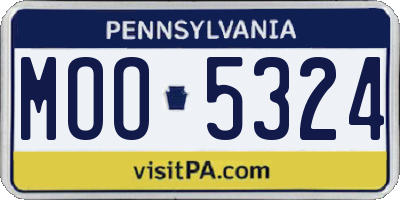 PA license plate MOO5324