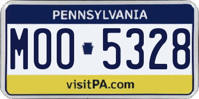 PA license plate MOO5328