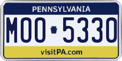 PA license plate MOO5330