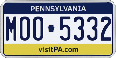 PA license plate MOO5332