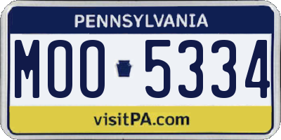 PA license plate MOO5334