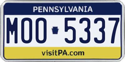 PA license plate MOO5337