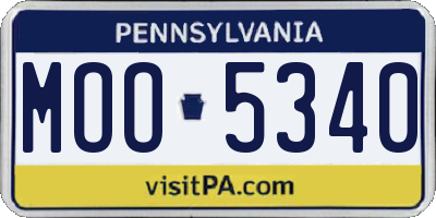 PA license plate MOO5340