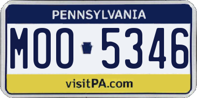 PA license plate MOO5346