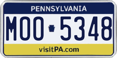 PA license plate MOO5348