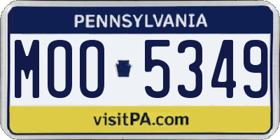 PA license plate MOO5349