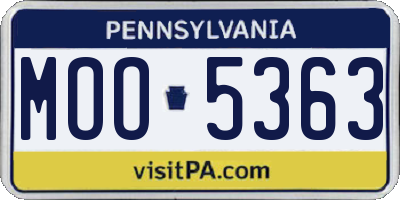 PA license plate MOO5363