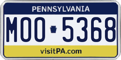 PA license plate MOO5368