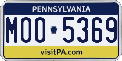 PA license plate MOO5369