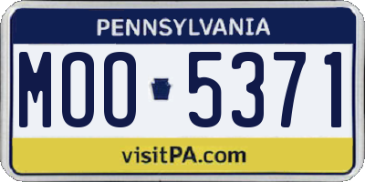 PA license plate MOO5371