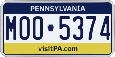 PA license plate MOO5374