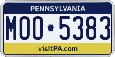 PA license plate MOO5383