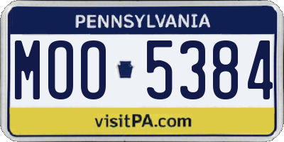 PA license plate MOO5384